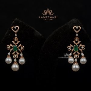 Pearl Drop Diamond Earrings