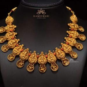 Lakshmi Antique Pearl Necklace |kameswari Jewelers