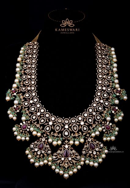 Maharani Polki Haram | Kameswari Jewellers Maharani Polki Haram | Kameswari Jewellers