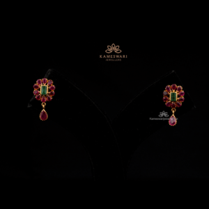 Layered Emerald and Coral Ganesh Necklace