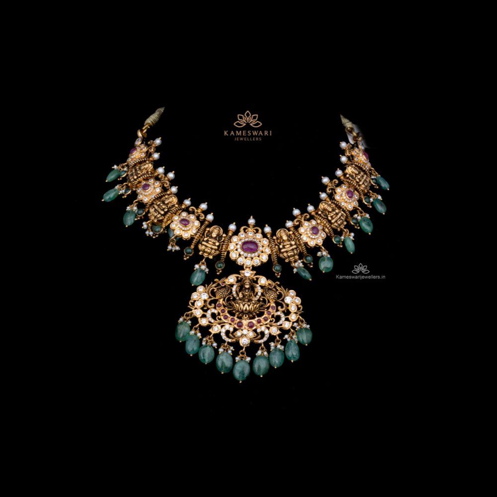 Laxmi Pachi Ruby Emerald Necklace Laxmi Pachi Ruby Emerald Necklace