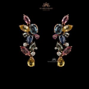 Real Sapphires and Diamonds Earrings | Kameswari Jewellers |