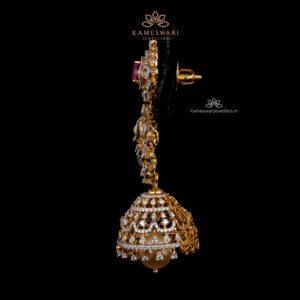 Designer Ruby Stone Jhumka Earrings for Women