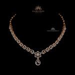 Rose Gold Floral Diamond Necklace for Women