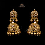 Traditional Gold Jhumkas with Cz Detailing