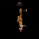 Floral Lakshmi Earrings with Ruby Drops