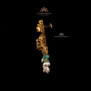 Antique Lakshmi Jhumkas with Emerald Beads