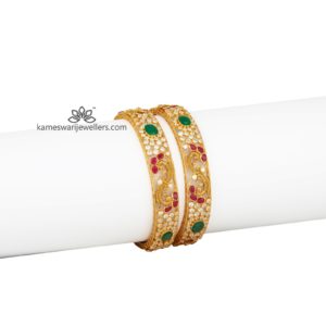 Pachi Ruby Bangles with CZ Stones