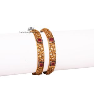 Pachi Ruby Bangles with CZ Stones
