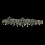 Antique Lakshmi Haram with emerald beads