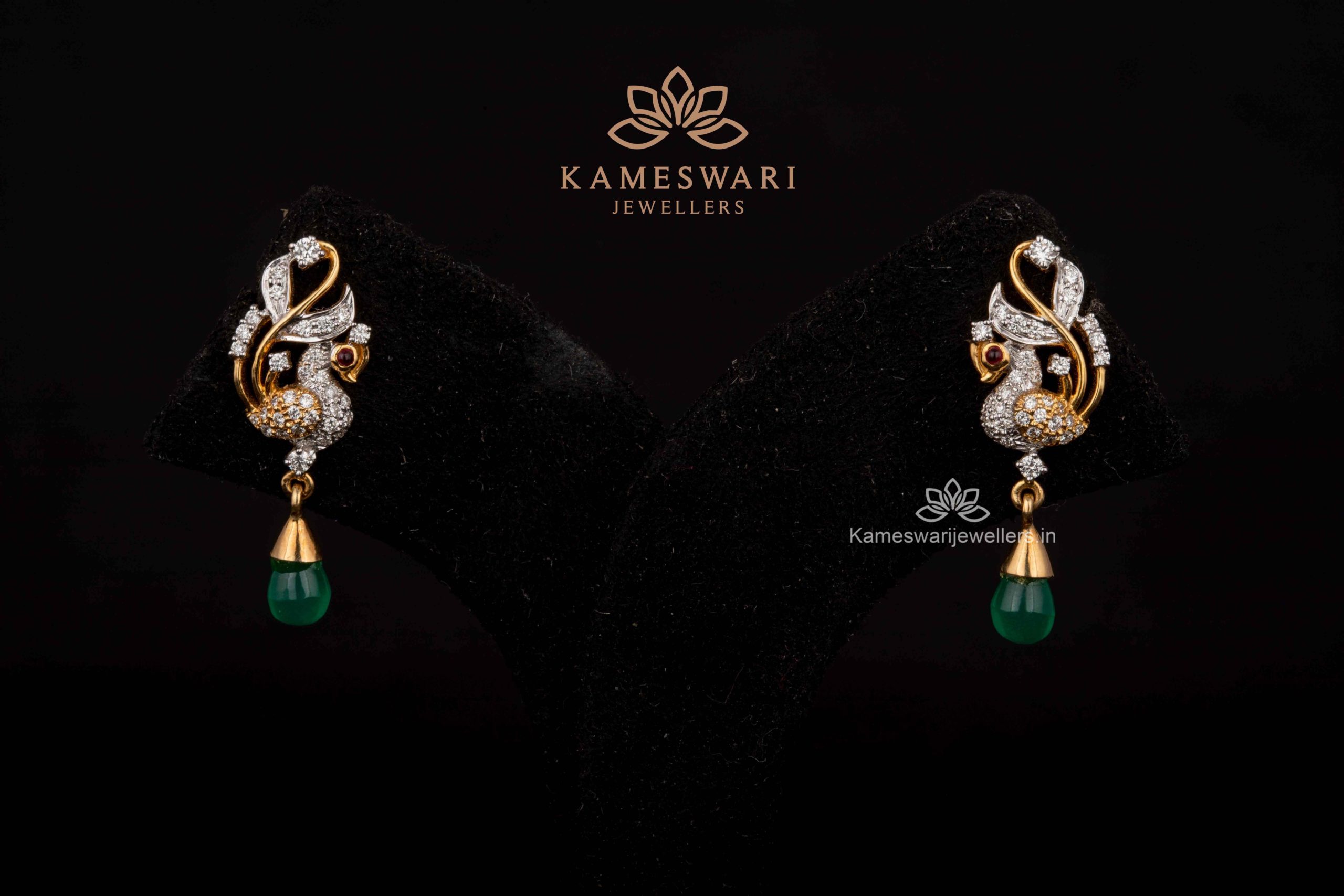 Impeccable Sparkling Diamond Earrings | Kameswari Jewellers