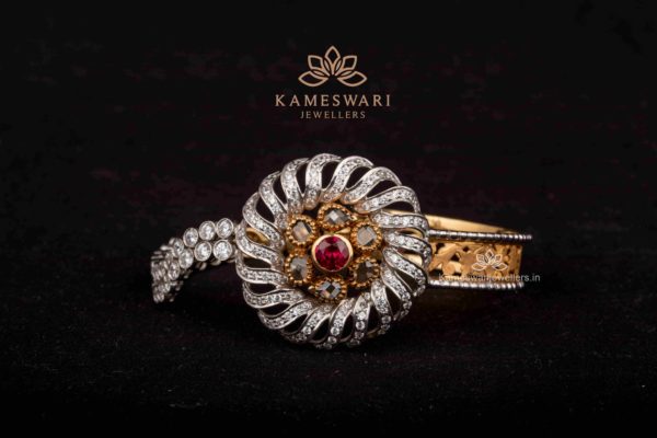 Floral Design crafted with Rubies and Swarovski
