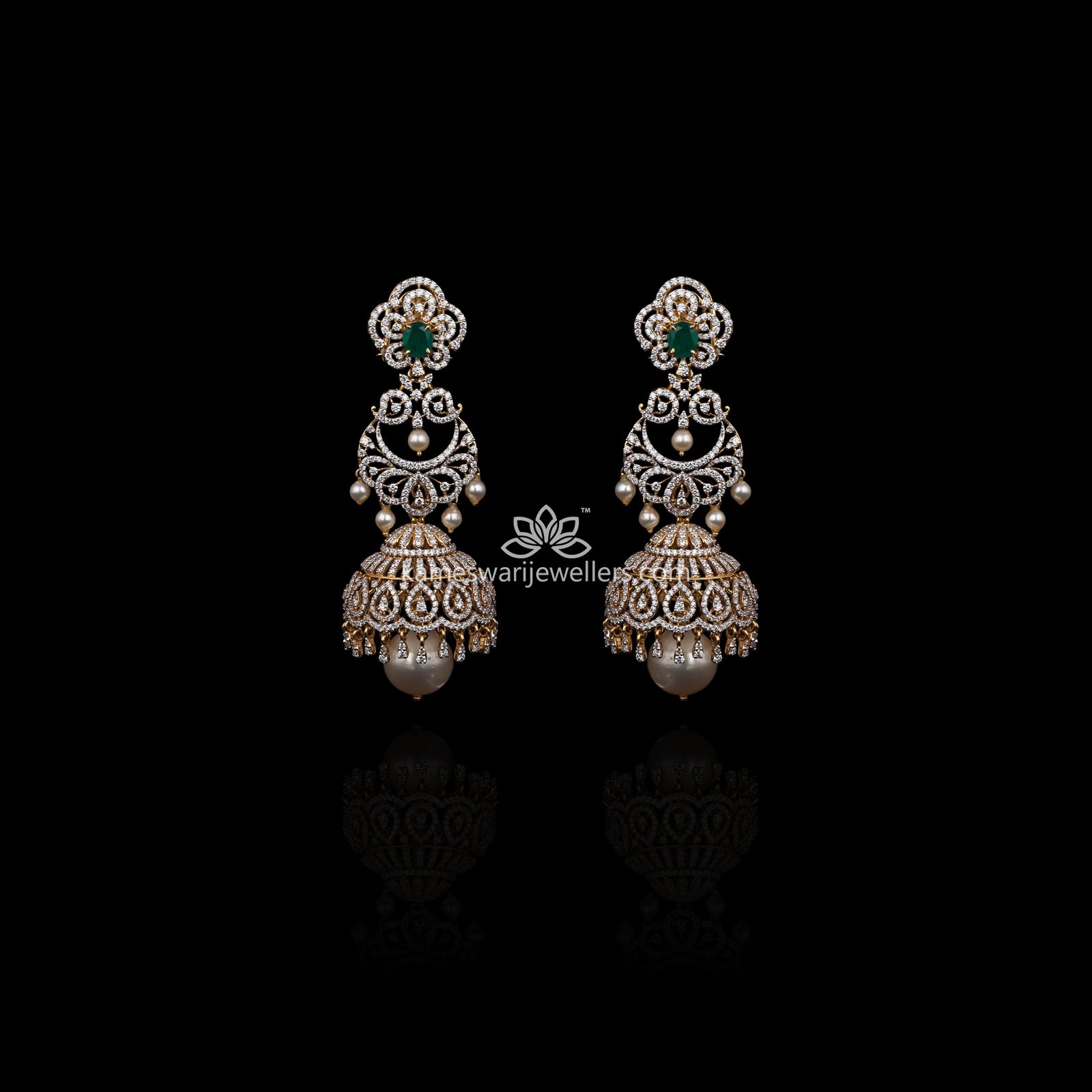 Silver, Diamond Jhumka Earrings New Designs - YouTube