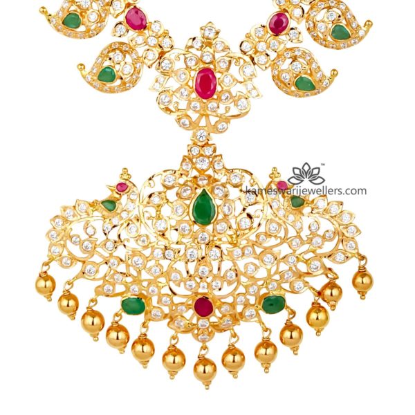 Siddhi Cz Paachiwork Haram Necklace