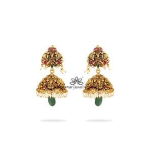 Soma Rubiy and Emerald Jhumki Earrings