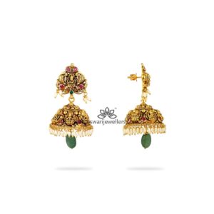 Soma Rubiy and Emerald Jhumki Earrings