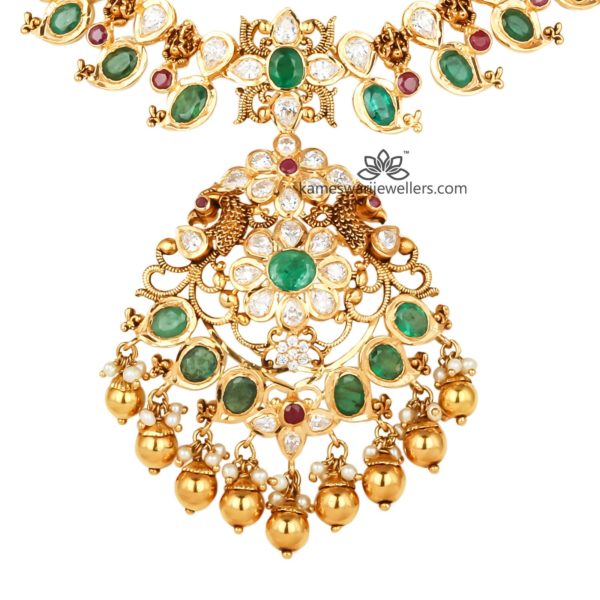 Shreeja Ancient Paachiwork Gold Necklace