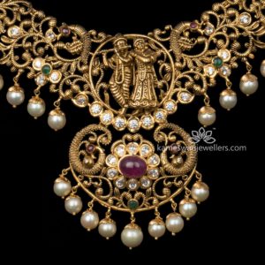 Radha Krishna Pachiwork Necklace