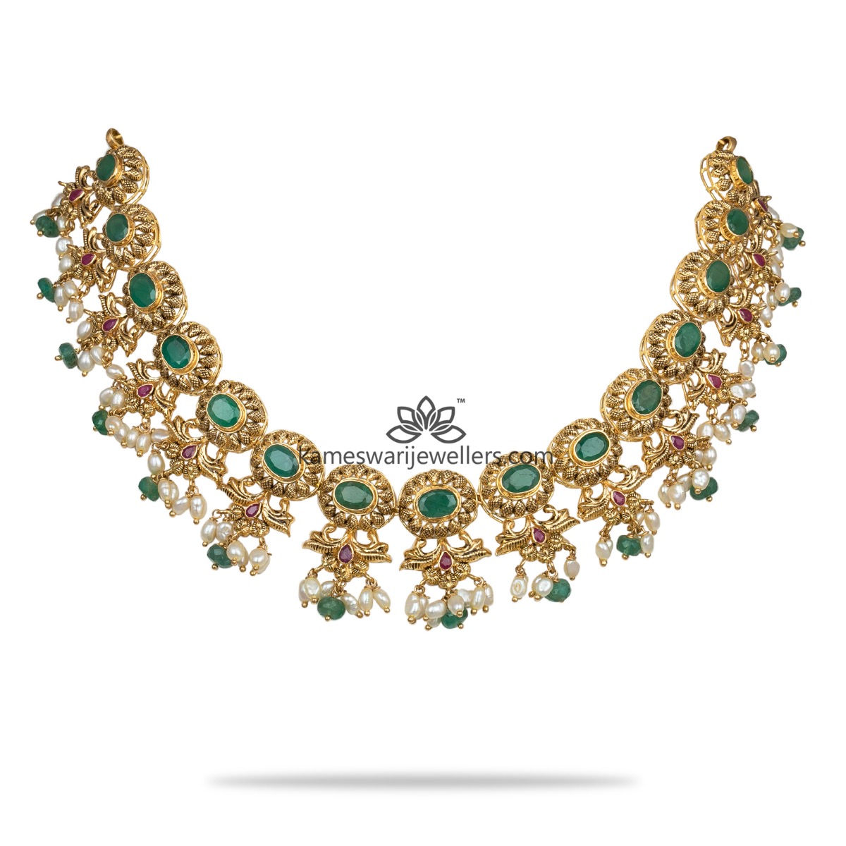 Tear Drop Emerald Diamond Setting Statement Necklace – PRERTO E-COMMERCE  PRIVATE LIMITED
