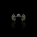 Ariana Emerald Green & Diamond Stud Earrings