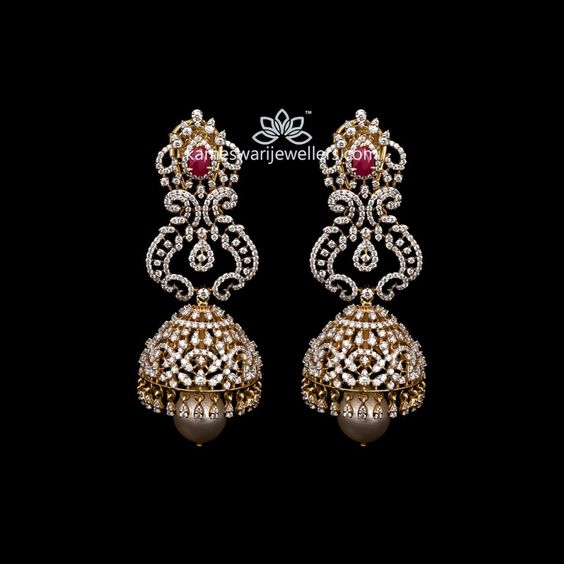 Buy Earrings Online | Kamal Diamond Earrings from Indeevari