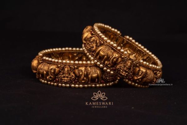 Nakshi Bangles with a combination of Elephant and Lakshmi