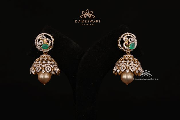 Alluring Diamond Earrings | Kameswari Jewellers