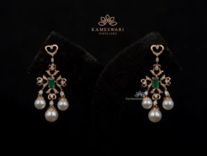 Pearl Drop Diamond Earrings