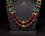 Perfect combination of ruby and emerald chain