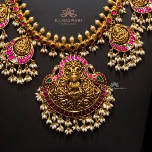 Heritage Chand Bali Design Lakshmi Haram | Kameswari Jewelers