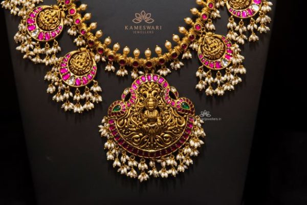 Heritage Chand Bali Design Lakshmi Haram | Kameswari Jewelers