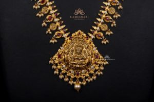 Ruby- Emerald Laxmi Necklace | Kameswari Jewellers