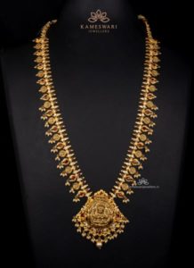 Ruby- Emerald Laxmi Necklace | Kameswari Jewellers