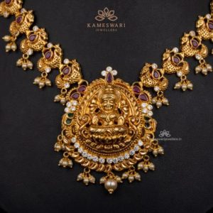 Lakshmi Peacock Pachi Necklace