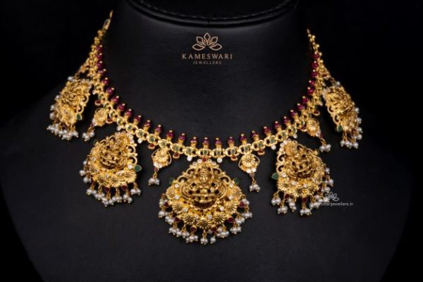 Lakshmi Pearl Pachi Necklace
