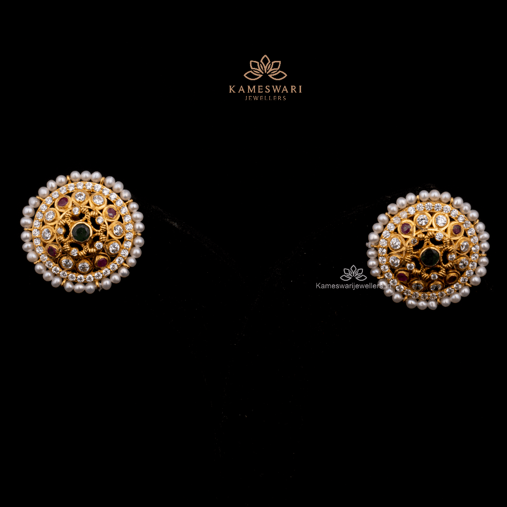 Buy Earrings Online | Floral Diamond earring from Indeevari