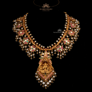 Traditional Style Goddess Lakshmi Haram | Kameswari Jewellers