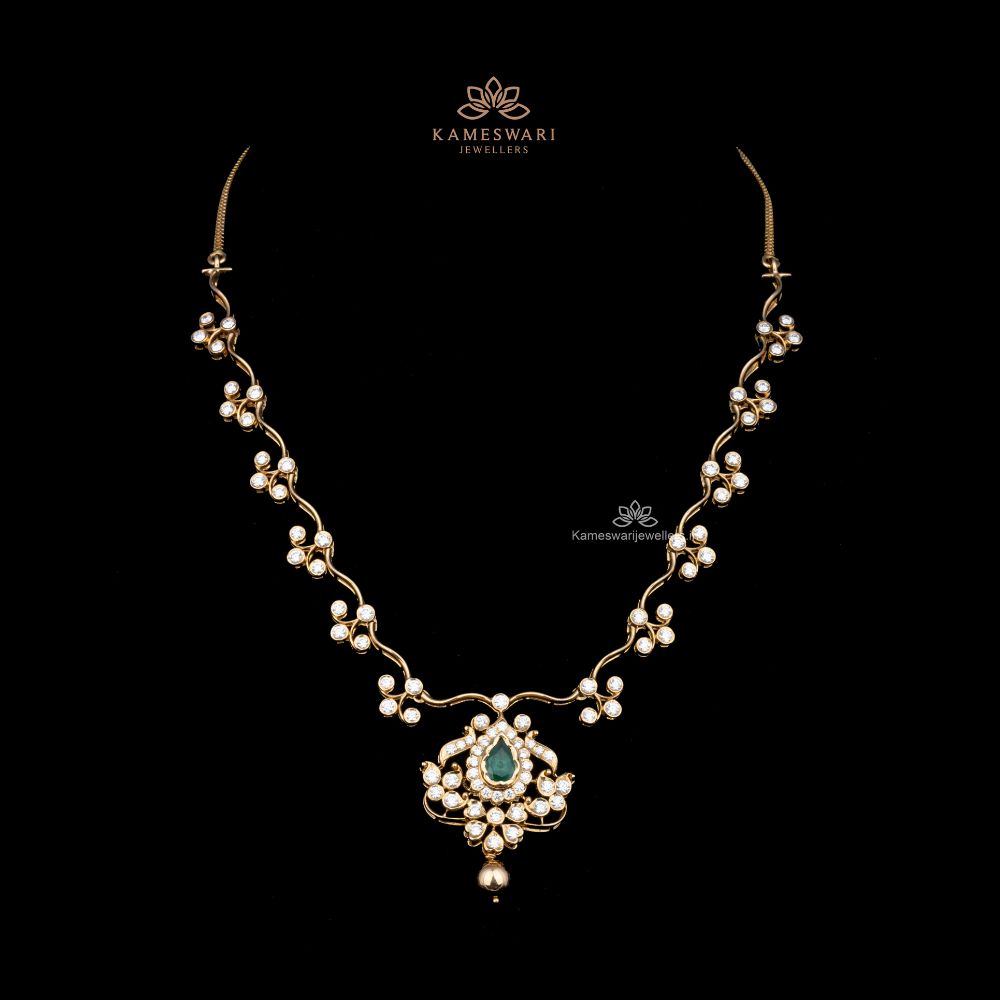 Diamond Necklace Set 46645 – Vijay & Sons