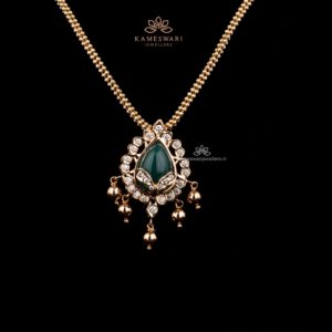 Diamond Pendant with Emerald
