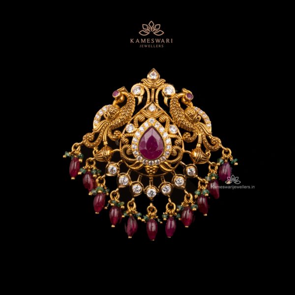 Radiant Ruby Peacock Pendant