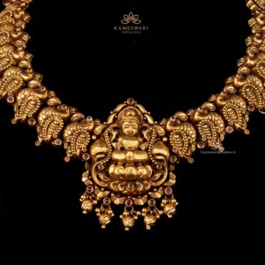Antique Lakshmi and Peacock Necklace