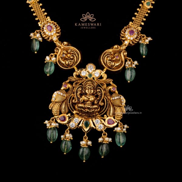 Pachi Ruby Emerald Lakshmi Necklace