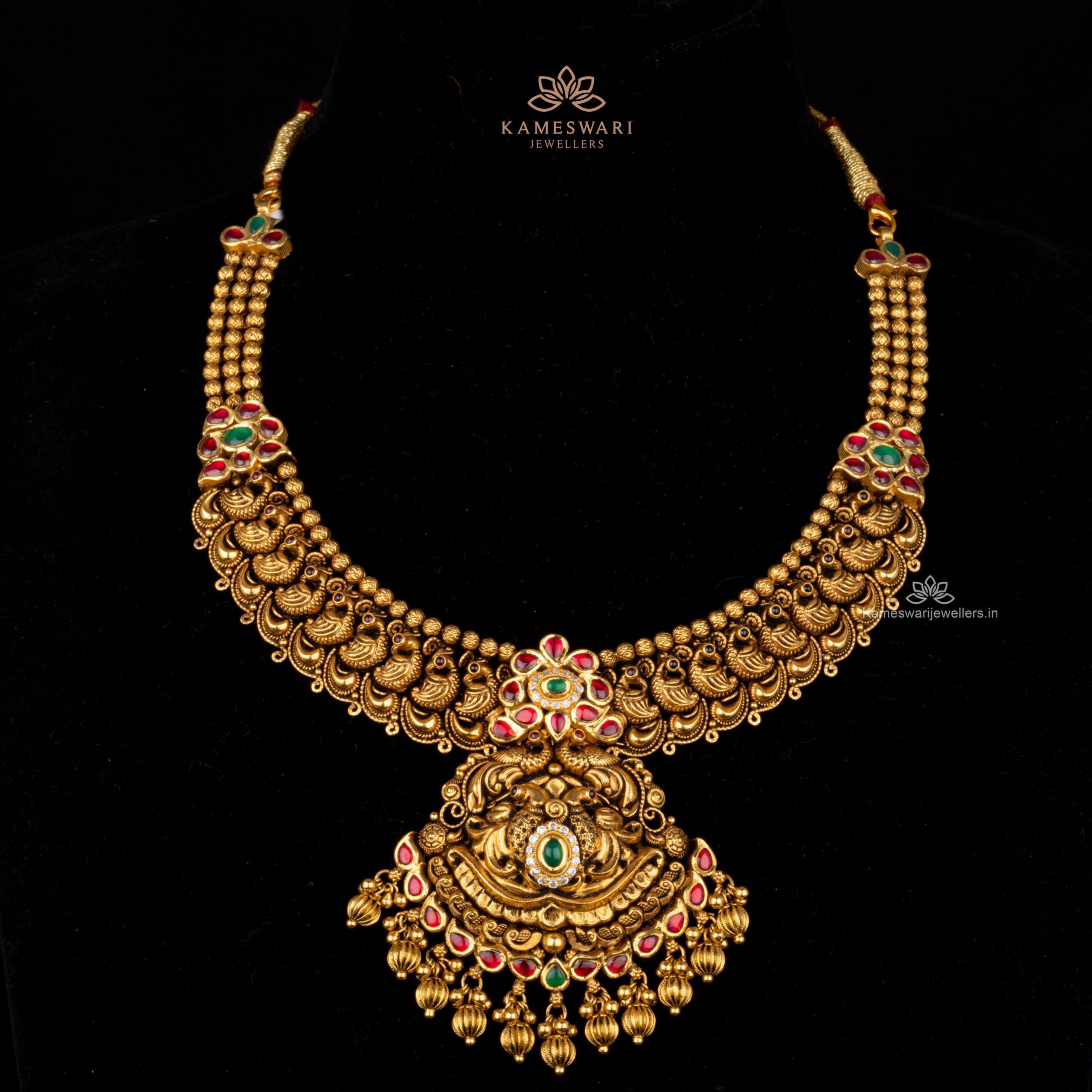 Gold Chain with Peacock Pendant - Indian Jewellery Designs