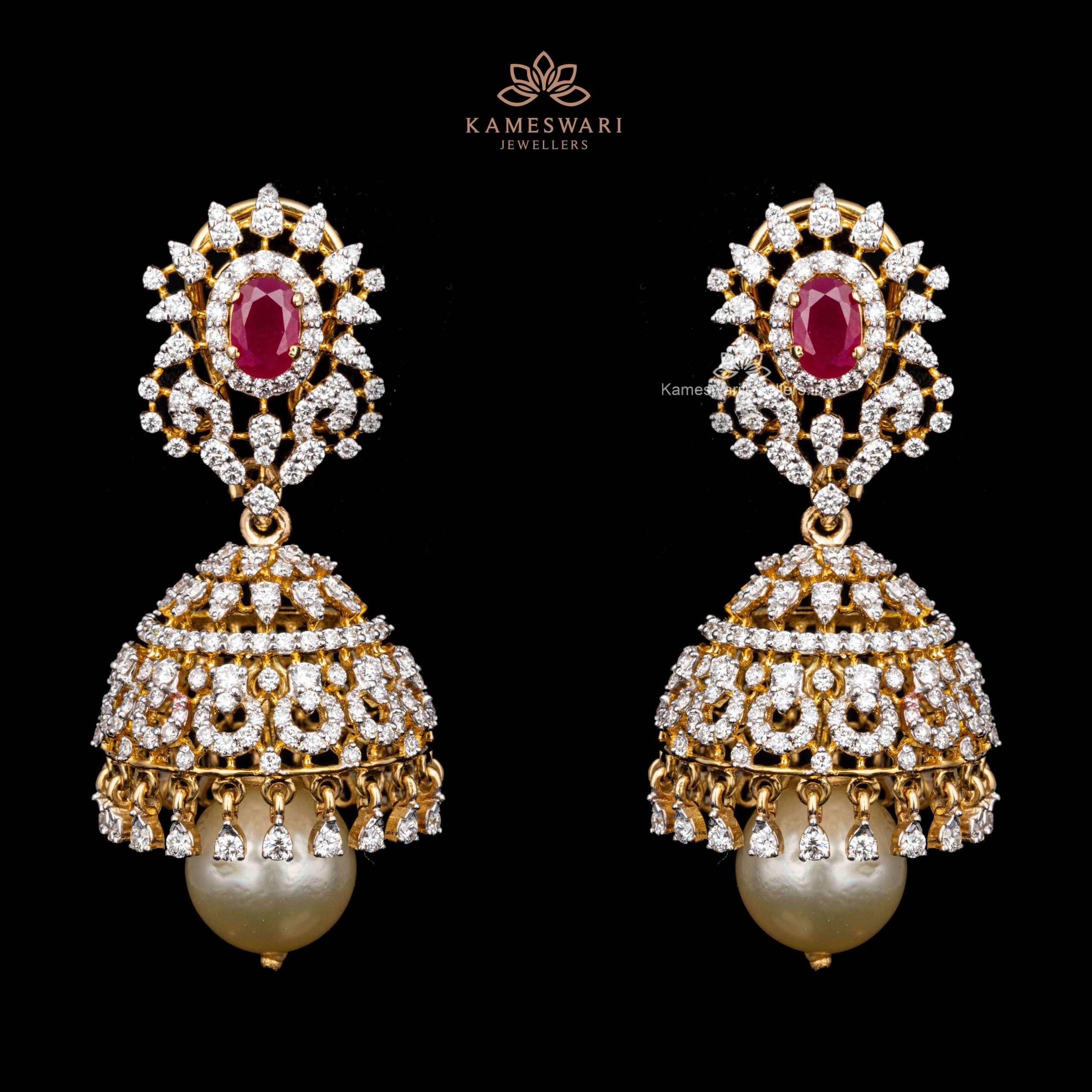 Brass Rani American Diamond Earring at Rs 2900/pair in Mumbai | ID:  2852907246391