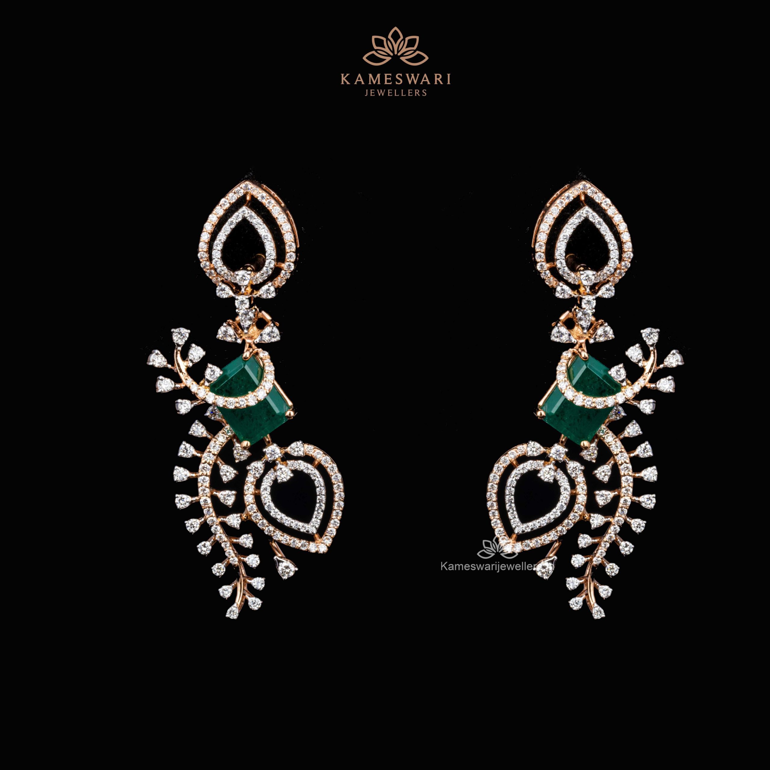 Rose Gold Plated Combo of 3 White,Blue,Sea Green and Multi AD Studded Drop Earrings  Diamond Brass Drops & Danglers