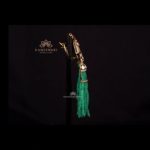 Vibrant Emerald Bead Haram with Peacock Pendant | Kameswari Jewellers