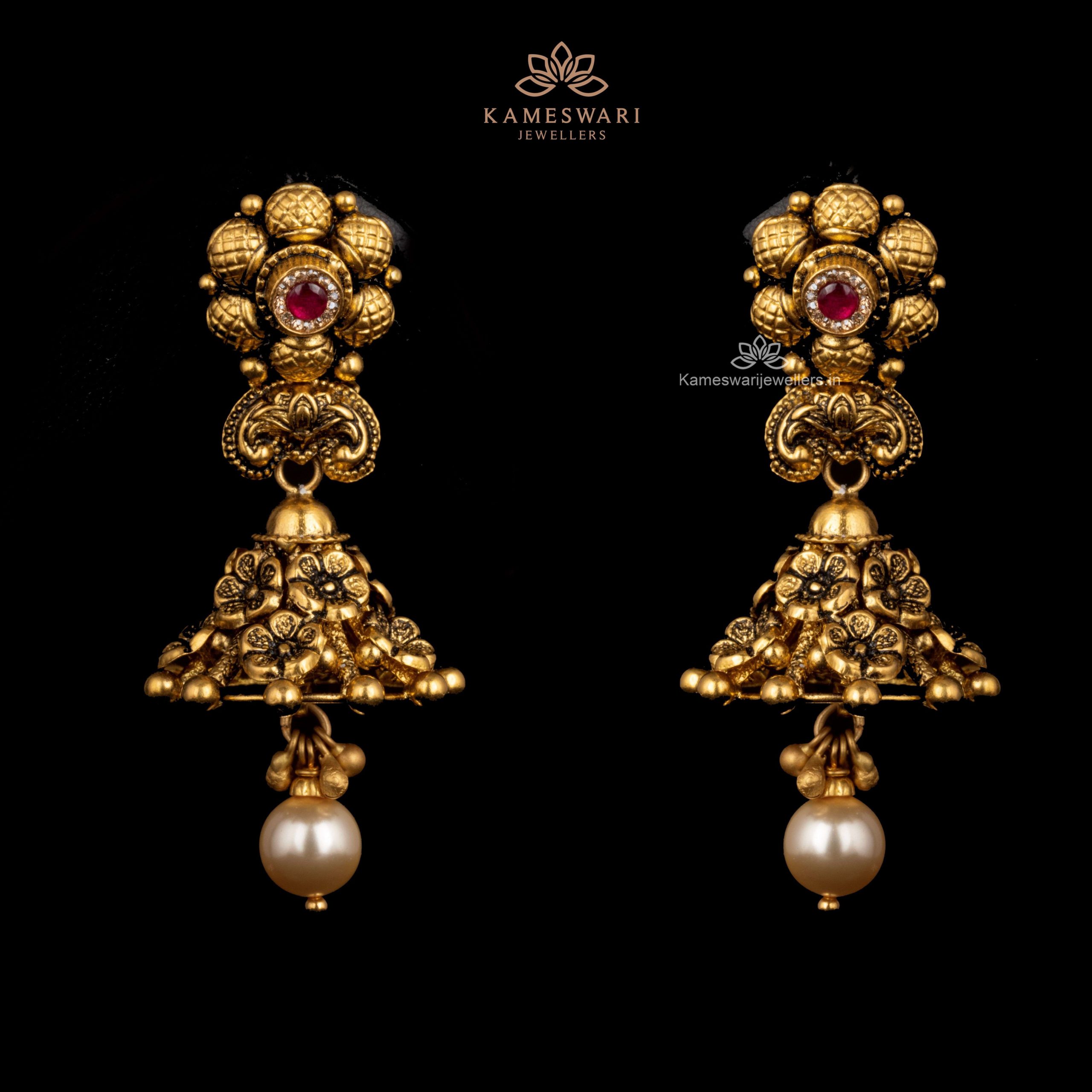 South Indian Traditional Antique Gold plated studded kundan stones Jew –  Indian Designs