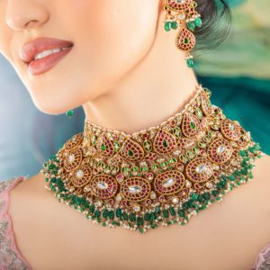 Antique Ruby Bridal Choker | Kameswari Jewelers
