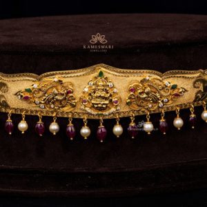 Kundan and beads temple jewellery hip belt (vaddanam) PC'S 250012 –  Allthatsdesi