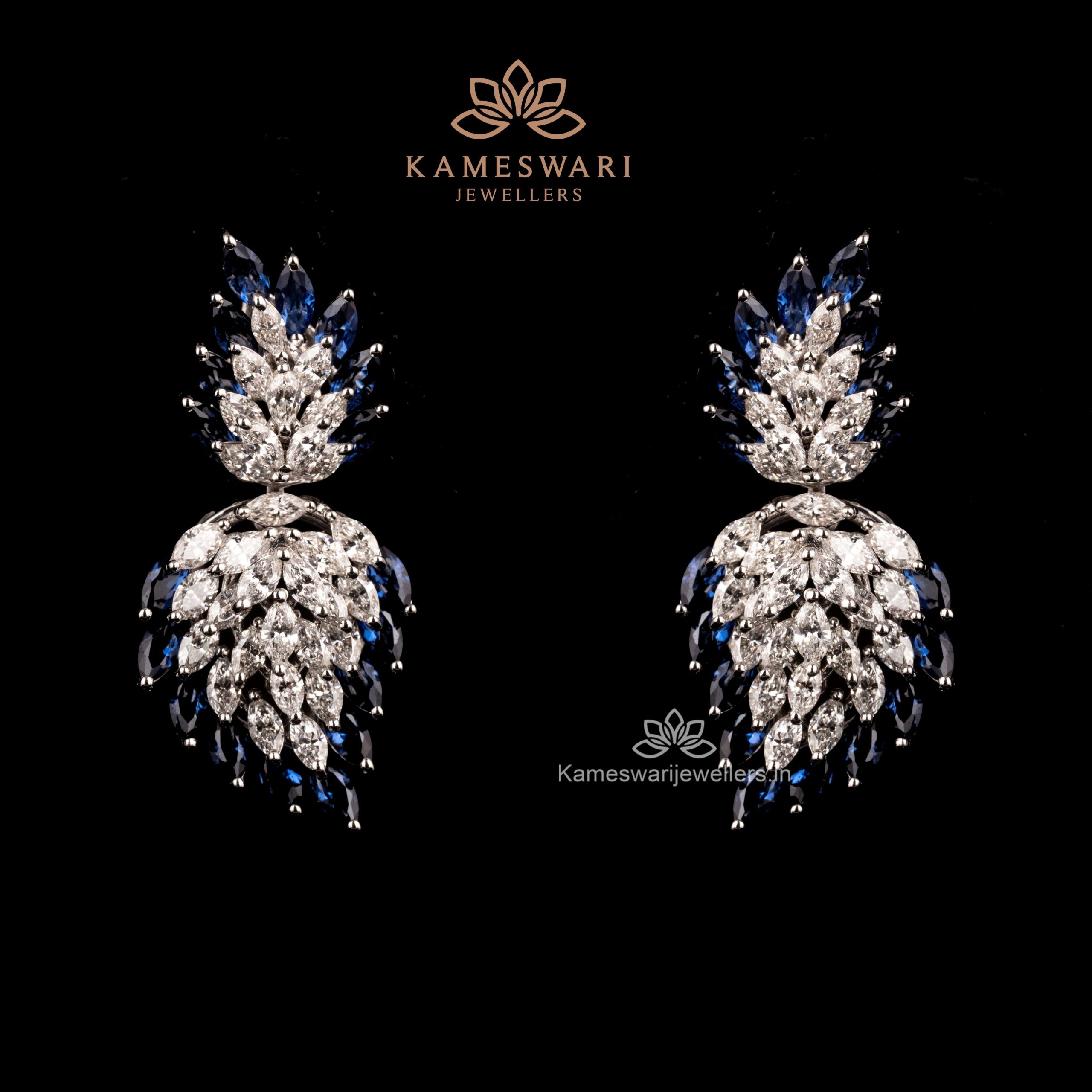 Pearl Drop Diamond Earrings | Kameswari Jewellers